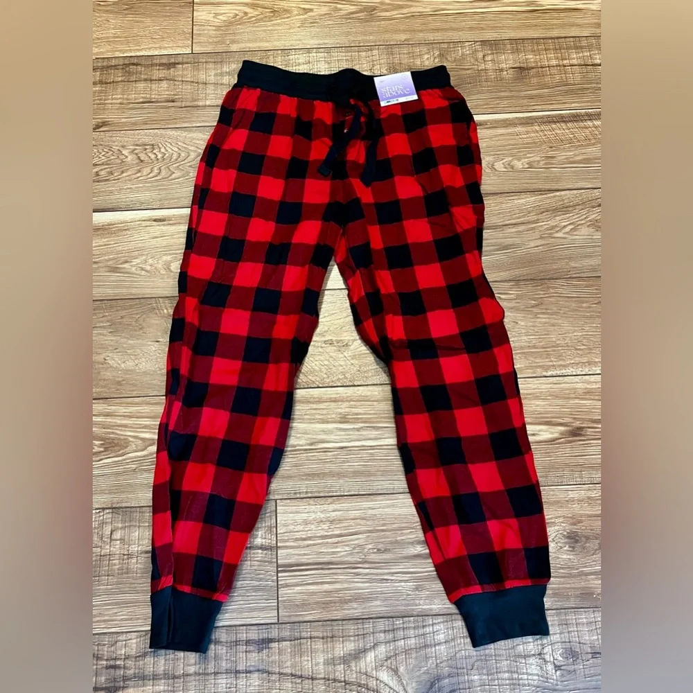 Stars Above Red and Black Plaid Jogger